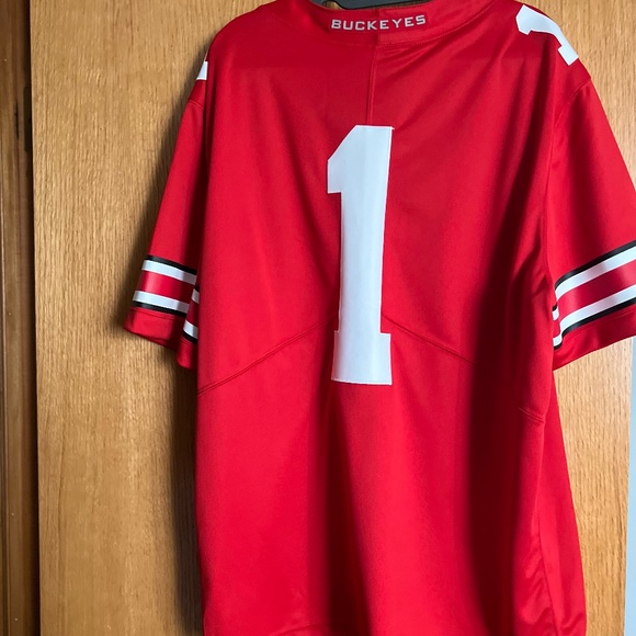 Nike Ohio State Buckeyes Red Jersey # 1 Mens Size Dri Fit OSU New With Tags - Picture 5 of 6